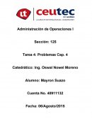 Administración de Operaciones I Tarea 4: Problemas Cap. 4