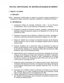 POLITICA INSTITUCIONAL EN MATERIA DE EQUIDAD DE GÉNERO