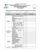 Lista de Cotejo para revisión del Plan de Trabajo para Observación y Práctica Docente I