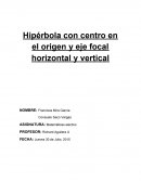 Hipérbola con centro en el origen y eje focal horizontal y vertical