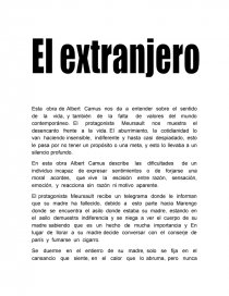 El Extranjero De Albert Camus Resumen Enfoya