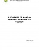 PROGRAMA DE MANEJO INTEGRAL DE RESIDUOS SOLIDOS