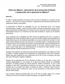 Pacto por México: ¿Devolución de la autonomía al Estado o destrucción de la oposición en México?