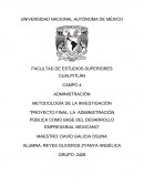 “PROYECTO FINAL: LA ADMINISTRACIÓN PÚBLICA COMO BASE DEL DESARROLLO EMPRESARIAL MEXICANO”