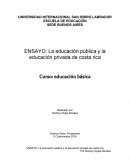 Educación pública y privada en Costa Rica
