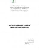 IDH. Indicadores de Índice de Desarrollo Humano 2015