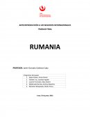 Rumania. El presente informe pretende dar a conocer los datos obtenidos tras la realización de una minuciosa investigación sobre Rumania.