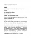 JUEZ 2º. DE EJECUCION CIVIL DEL CIRCUITO DE BOGOTA D.C.