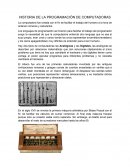 HISTORIA DE LA PROGRAMACIÓN DE COMPUTADORAS. CONCLUSIÓN PERSONAL