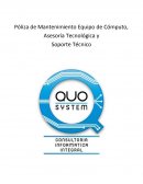 En el siguiente documento se exponen las condiciones de servicio que serán cubiertas por parte de QUO SYSTEM, ofreciendo una base firme a la infraestructura tecnológica disponible para su negocio.