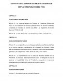 ESTATUTO DE LA JUNTA DE DECANOS DE COLEGIOS DE CONTADORES PUBLICOS DEL PERU