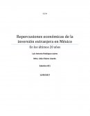 Repercusiones económicas de la inversión extranjera en México