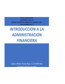 INTRODUCCION A LA ADMINISTRACION FINANCIERA. PRINCIPALES ASPECTOS EN EL CAMPO DE LAS FINANZAS