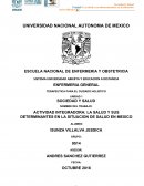 ACTIVIDAD INTEGRADORA: LA SALUD Y SUS DETERMINANTES EN LA SITUACION DE SALUD EN MEXICO
