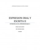 EXPRESION ORAL Y ESCRITA II EVIDENCIA DE APRENDEIZAJE 3