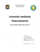 Inversión mediante financiamiento “Comercializadora Milena Díaz V E.I.R.L.”