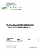 POLÍTICA DE ASIGNACIÓN DE LÍNEAS Y EQUIPOS DE TELEFONÍA MÓVIL