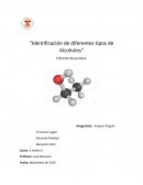 “Identificación de diferentes tipos de Alcoholes” Informe de química