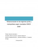 “Eficacia escolar en las regiones quinta y metropolitana según resultados SIMCE 2008”