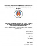 Proyecto, Desarrollo de un sistema de información para el control de registros de los visitantes en institución La fundación hospital de especialidades pediátricas de Maracaibo
