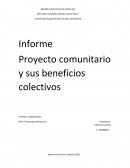 Informe Proyecto comunitario y sus beneficios colectivos