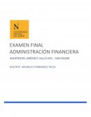 Exámen final de Administración Financiera