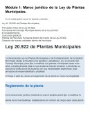 Marco jurídico de la Ley de Plantas Municipales