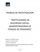 INSTITUCIONES DE SEGURIDAD SOCIAL: ADMINISTRADORAS DE FONDOS DE PENSIONES