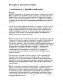 Jerarquía de las normas formales, Constitución de la República del Ecuador