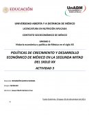 POLÍTICAS DE CRECIMIENTO Y DESARROLLO ECONÓMICO DE MÉXICO EN LA SEGUNDA MITAD DEL SIGLO XX