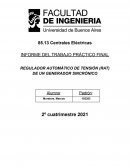 REGULADOR AUTOMÁTICO DE TENSIÓN (RAT) DE UN GENERADOR SINCRÓNICO