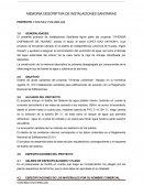 MEMORIA DESCRIPTIVA DE INSTALACIONES SANITARIAS PROYECTO: VIVIENDA UNIFAMILIAR