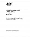 Ley de la Autoridad de Cambio Climático de 2011