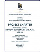Project Charter . Servicios de Ingenieria Civil Ávila S. de R.L