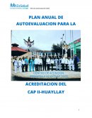 Plan anual de autoevaluación para la Acreditacion del Cap II-Huayllay