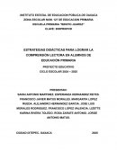 Estrategias didácticas para lograr la comprensión lectora en alumnos de educación primaria