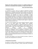 Royecto para medir la influencia que ejerce en la calidad de trabajo en los enfermeros y la sensibilidad hacia el paciente y el código de ética aplicado