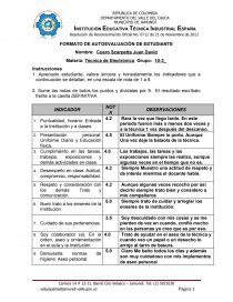 formulario de autoevaluación del estudiante