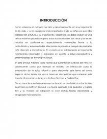 LA grandes Teorías que sustentan el cuidado del niño y del adolescente  modelo de interacción para la evaluación de la salud infantil - Ensayos -  yessymz04