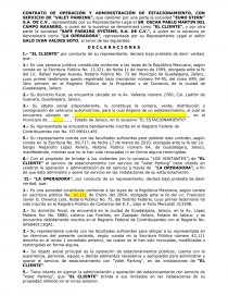 CONTRATO DE OPERACIÓN Y ADMINISTRACIÓN DE ESTACIONAMIENTO 