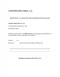 Carta de confirmacion de auditoría de saldos y respuestas - Apuntes - Mario  Campos