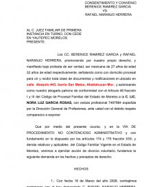 Demanda de divorcio por mutuo consentimiento y convenio - Apuntes - Nora  Luz Garcia Rosas