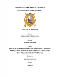 LA ÉTICA DE LA FORMACIÓN PROFESIONAL Y PERSONAL: PSICONEGOCIOS, GESTIÓN DE LA VIDA PERSONAL. Página 1