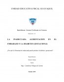 LA INADECUADA ALIMENTACION EN EL EMBARAZO Y LA DIABETES GESTACIONAL