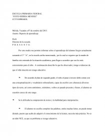 Modelo de carta de reporte de aprendizaje - Informes - perla8008