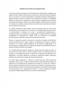 Modelo Burocrático de Organización de Max Weber - Apuntes 