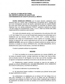 Formato de solicitus de divorcio incausado - Apuntes - hualc