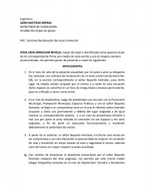 Modelo de solicitud de reubicación de local comercial - Apuntes - William  Zamora