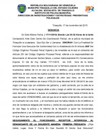 Acta policial. DENUNCIA - Apuntes - luis miguel polanco parraga