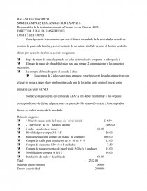 Modelo de balance económico de Apafa - Informes - Paola Isabel Alanya Zarate